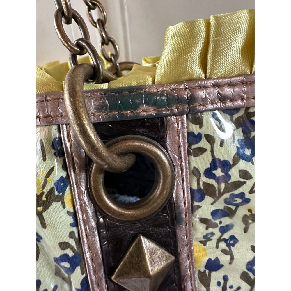 Betseyville Betsey Johnson Floral Studded Chain Strap Laminated Bucket Bag - Picture 5 of 6